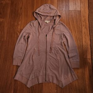 Simply Noelle Tunic Cardigan Jacket Sweatshirt Hoodie Pink S/M 8/10